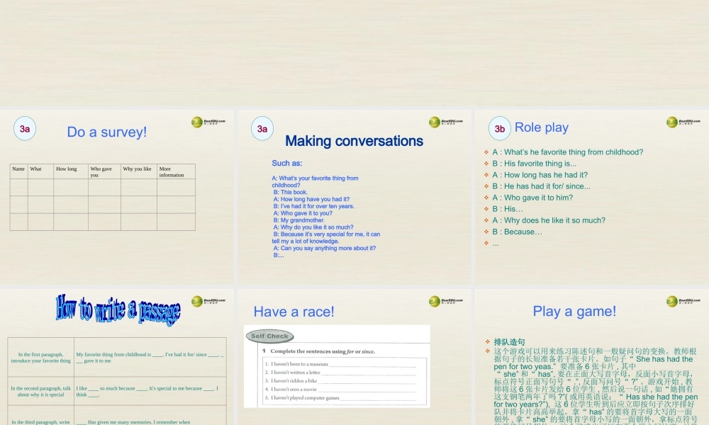 八年级英语下册 Unit 10 I’ve had this bike for three years Period 4课件 .ppt