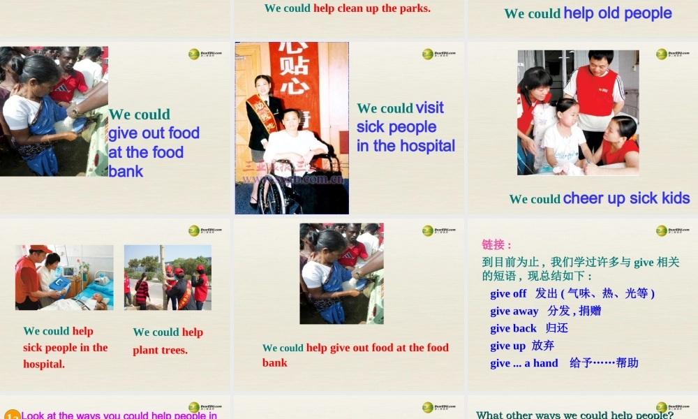 八年级英语下册 Unit 2 I’ll help to clean up the city parks Section A 1a-1c课件 .ppt