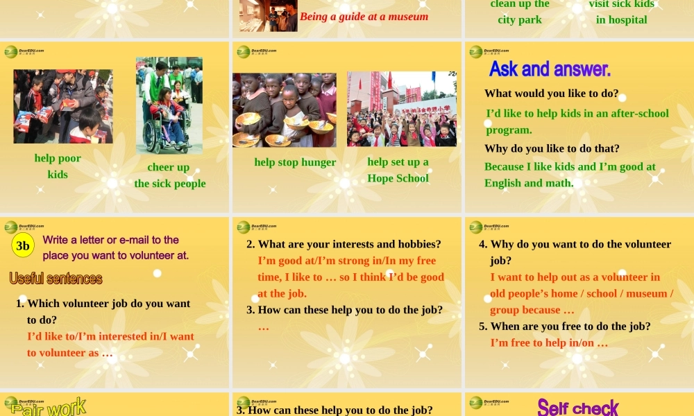 八年级英语下册 Unit 2 I’ll help to clean up the city parks Section B(3a-Self check)精品课件 .ppt