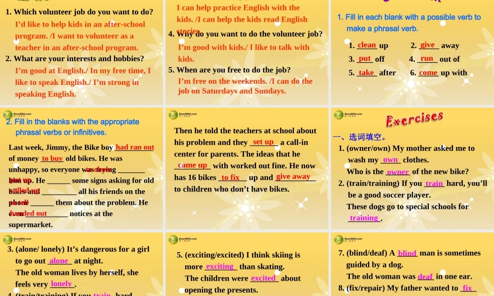 八年级英语下册 Unit 2 I’ll help to clean up the city parks Section B(3a-Self check)精品课件 .ppt