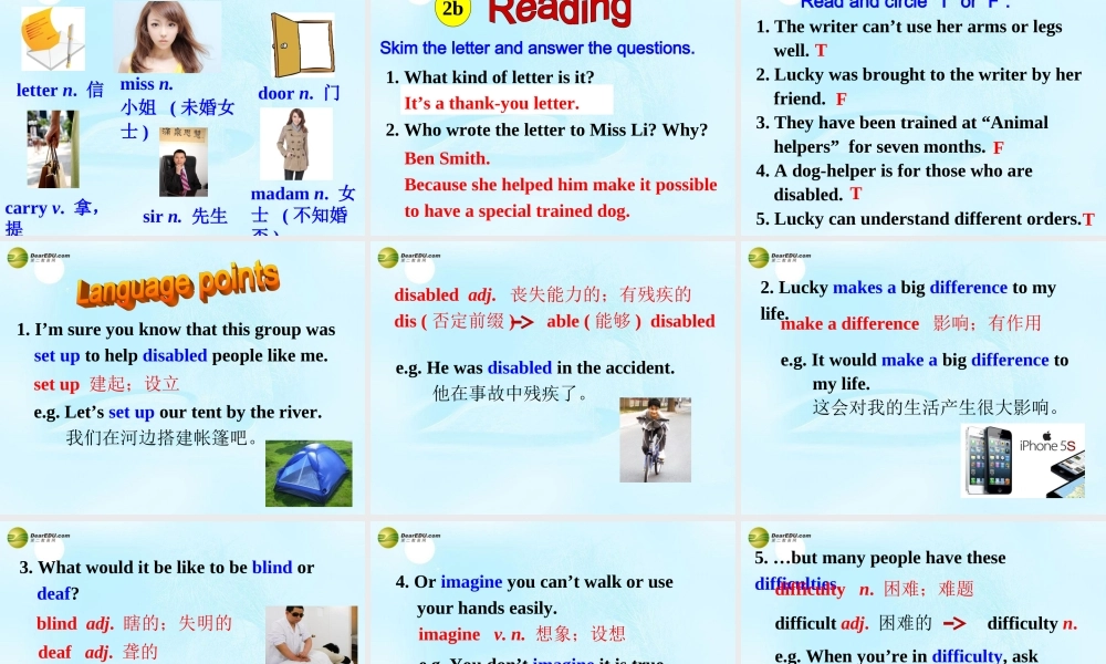 八年级英语下册 Unit 2 I’ll help to clean up the city parks Section B(1a-2e)精品课件 .ppt