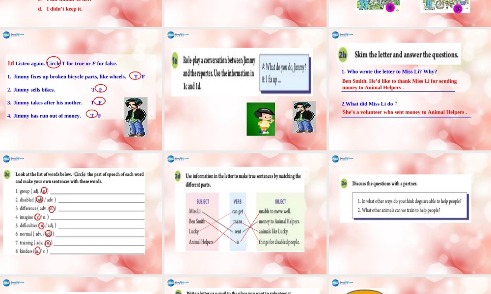 八年级英语下册 Unit 2 I’ll help to clean up the city parks Section B教学课件 .ppt