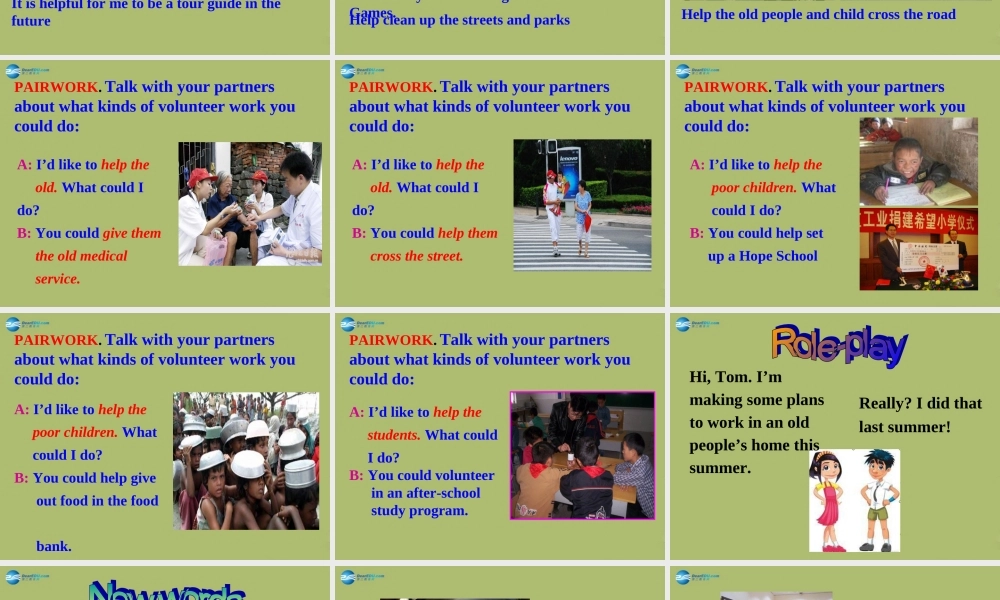 八年级英语下册 Unit 2 I’ll help to clean up the city parks课件2 .ppt