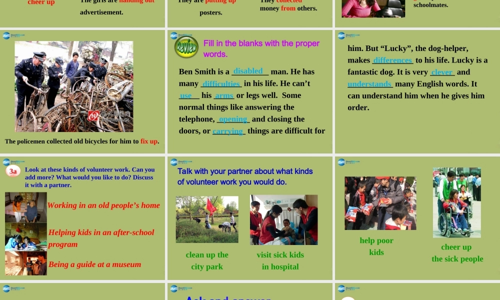 八年级英语下册 Unit 2 I’ll help to clean up the city parks课件5 .ppt