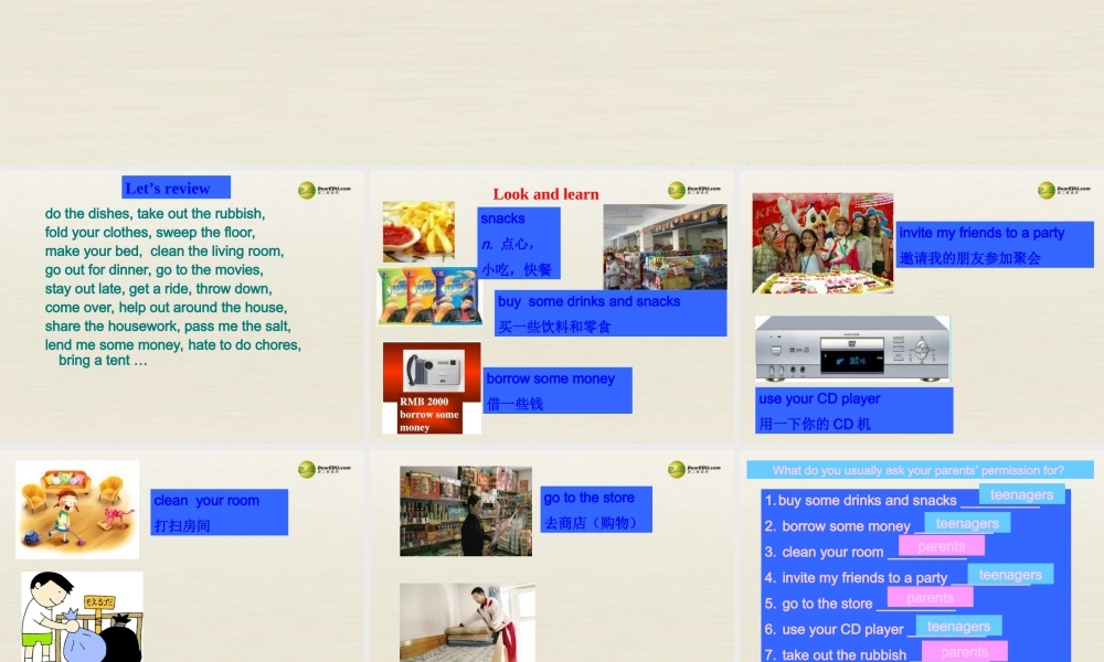 八年级英语下册 Unit 3 Could you please clean your room Period 3课件 .ppt