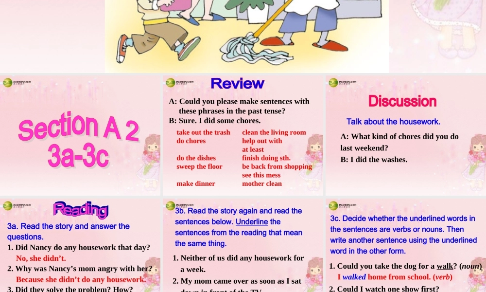 八年级英语下册 Unit 3 Could you please clean your room？Section A(3a-3c)精品课件 .ppt