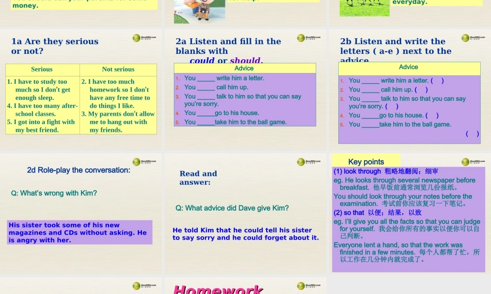 八年级英语下册 Unit 4 Why don’t you talk to your parents Period 1课件 .ppt