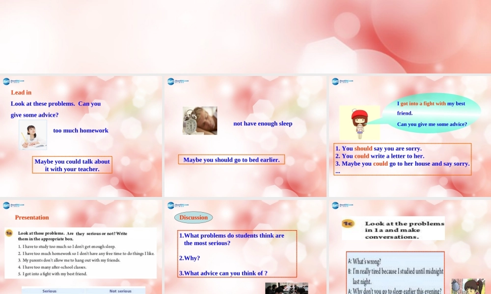 八年级英语下册 Unit 4 Why don’t you talk to your parents Section A教学课件 .ppt