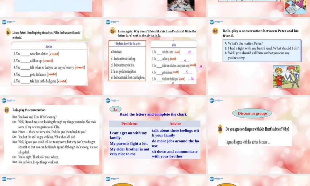 八年级英语下册 Unit 4 Why don’t you talk to your parents Section A教学课件 .ppt