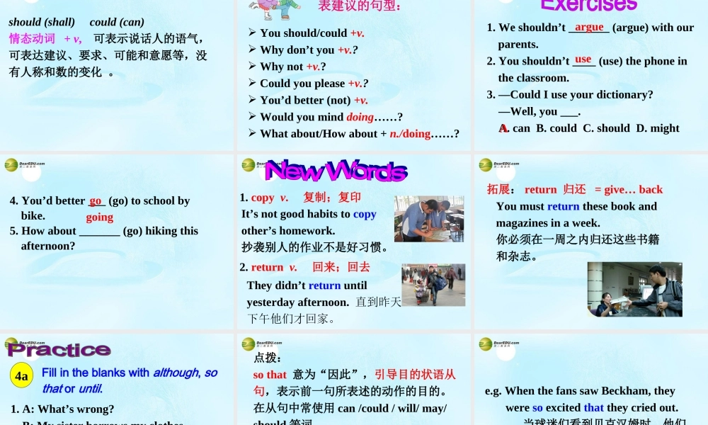 八年级英语下册 Unit 4 Why don’t you talk to your parents？Section A(Grammar Focus-4c)精品课件 .ppt