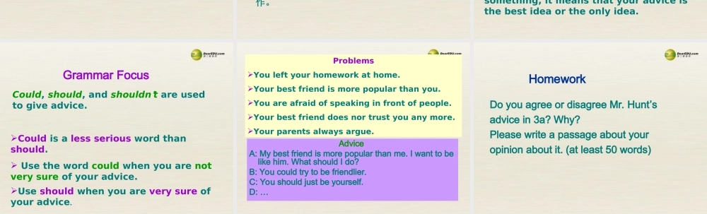 八年级英语下册 Unit 4 Why don’t you talk to your parents Period 2课件 .ppt