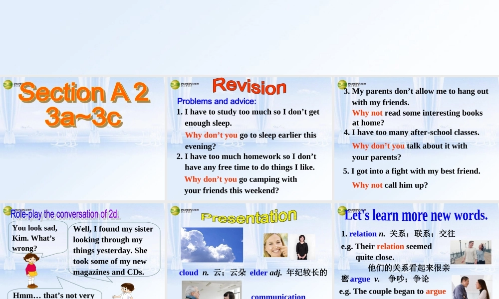 八年级英语下册 Unit 4 Why don’t you talk to your parents？Section A(3a-3c)精品课件 .ppt