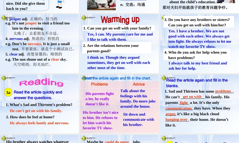 八年级英语下册 Unit 4 Why don’t you talk to your parents？Section A(3a-3c)精品课件 .ppt