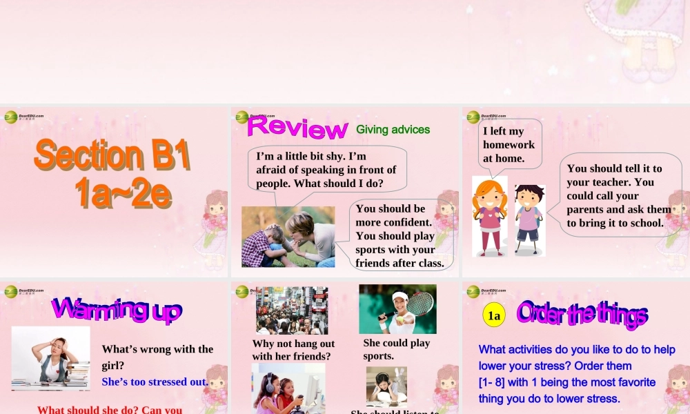 八年级英语下册 Unit 4 Why don’t you talk to your parents？Section B(1a-2e)精品课件 .ppt