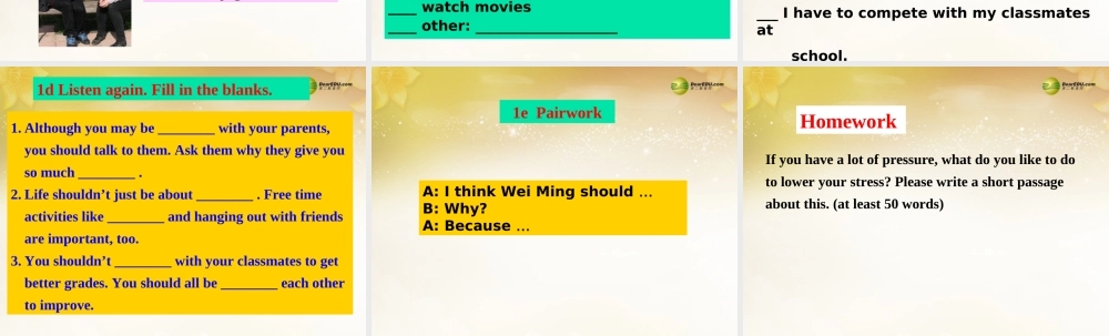 八年级英语下册 Unit 4《Why don’t you talk to your parents？》Section B 1a-1e课件 .ppt