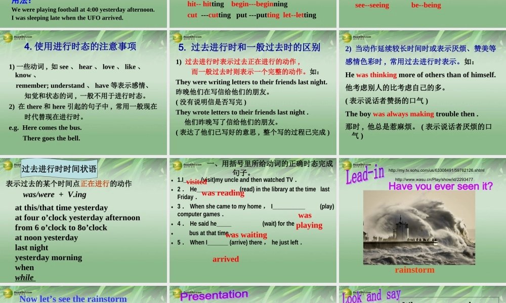 八年级英语下册 Unit 5 What were you doing when the rainstorm came Section A（1a-1c）课件 .ppt