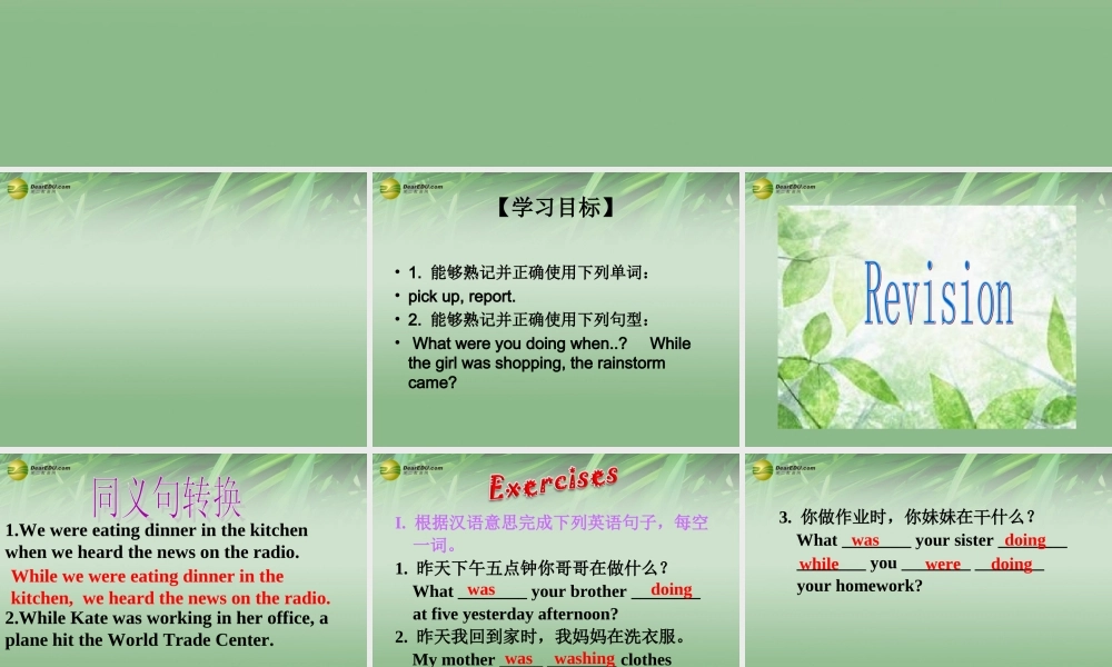 八年级英语下册 Unit 5 What were you doing when the rainstorm came Section A（2d）课件 .ppt