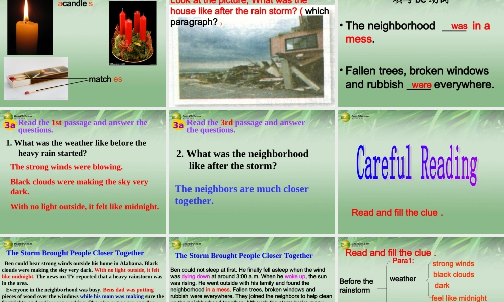 八年级英语下册 Unit 5 What were you doing when the rainstorm came Section A（3a-3c）课件 .ppt