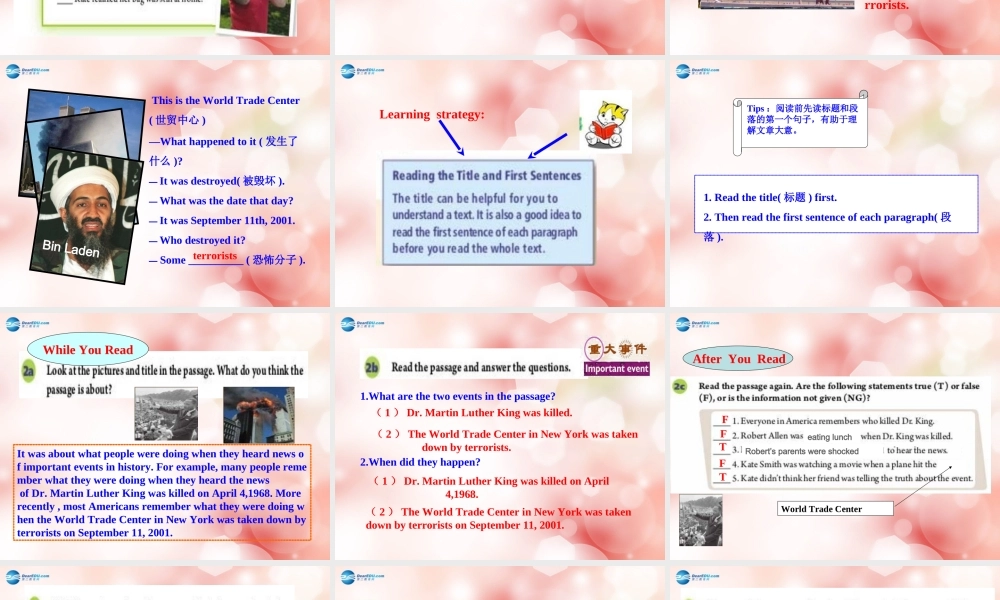 八年级英语下册 Unit 5 What were you doing when the rainstorm came Section B教学课件 .ppt