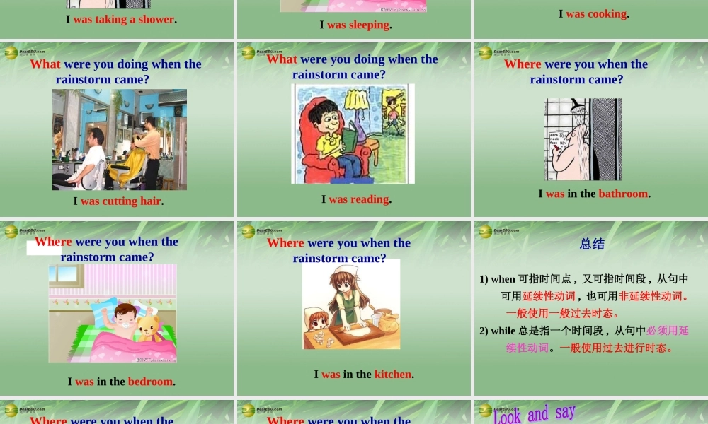 八年级英语下册 Unit 5 What were you doing when the rainstorm came Section A（grammarfocus-4c）课件 .ppt