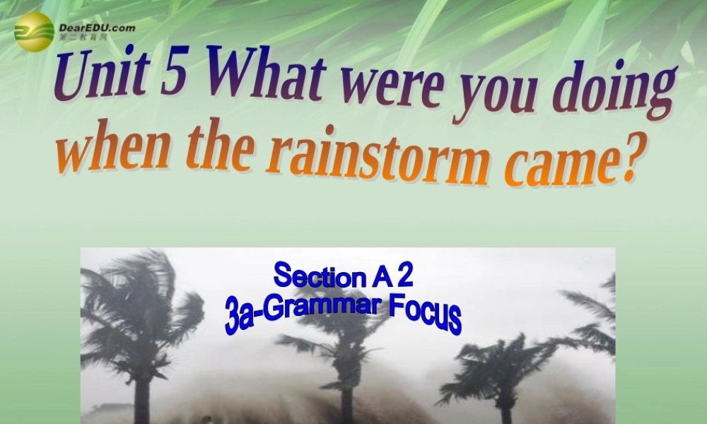 八年级英语下册 Unit 5 What were you doing when the rainstorm came（Section A2）课件 .ppt