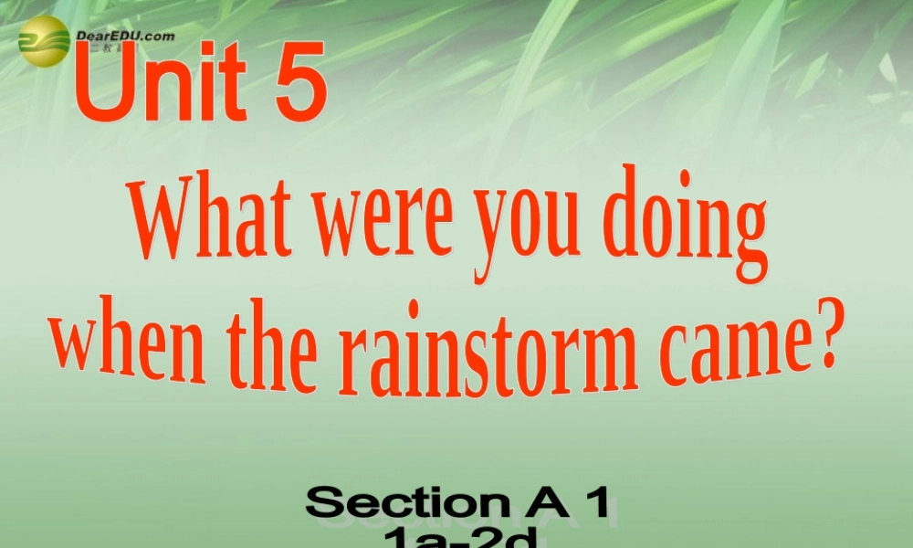 八年级英语下册 Unit 5 What were you doing when the rainstorm came（Section A1）课件 .ppt