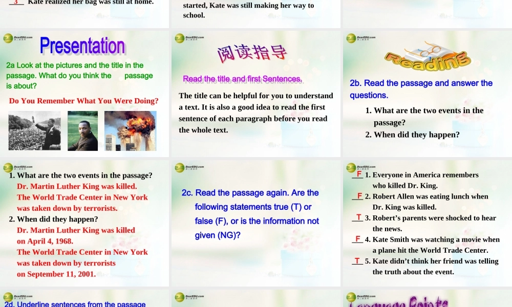 八年级英语下册 Unit 5 What were you doing when the rainstorm came？Section B(1a-2e)精品课件 .ppt
