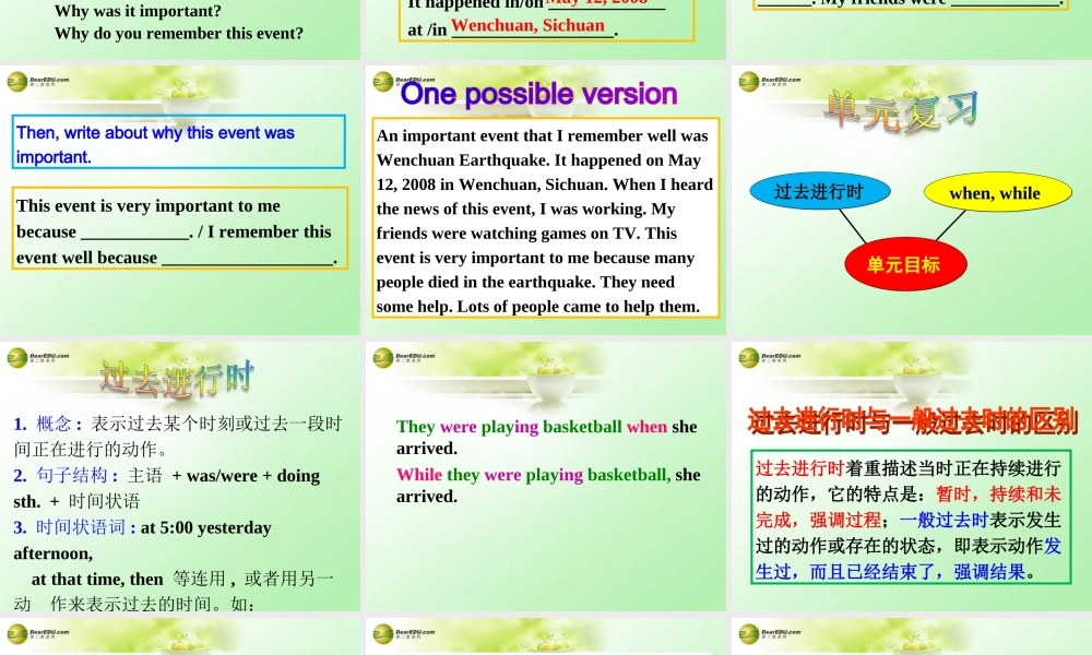 八年级英语下册 Unit 5 What were you doing when the rainstorm came？Section B(3a-Self check)精品课件 .ppt