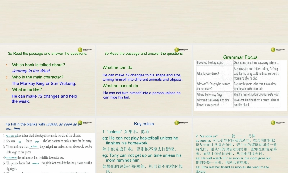 八年级英语下册 Unit 6 An old man tried to move the mountains Period 2课件 .ppt