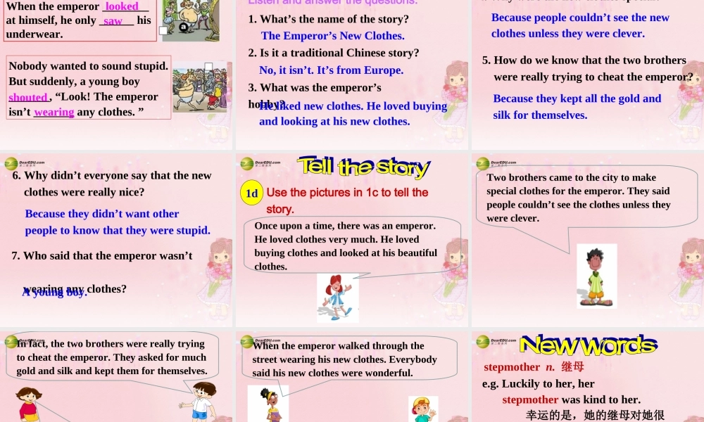 八年级英语下册 Unit 6 An old man tried to move the mountains Section B(1a-2e)精品课件 .ppt