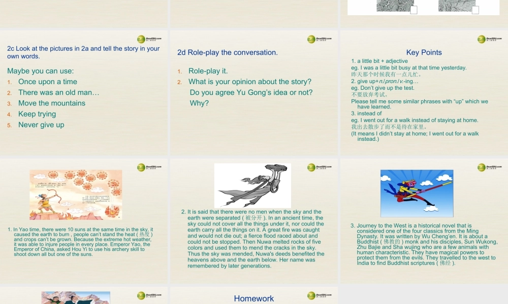 八年级英语下册 Unit 6 An old man tried to move the mountains Period 1课件 .ppt