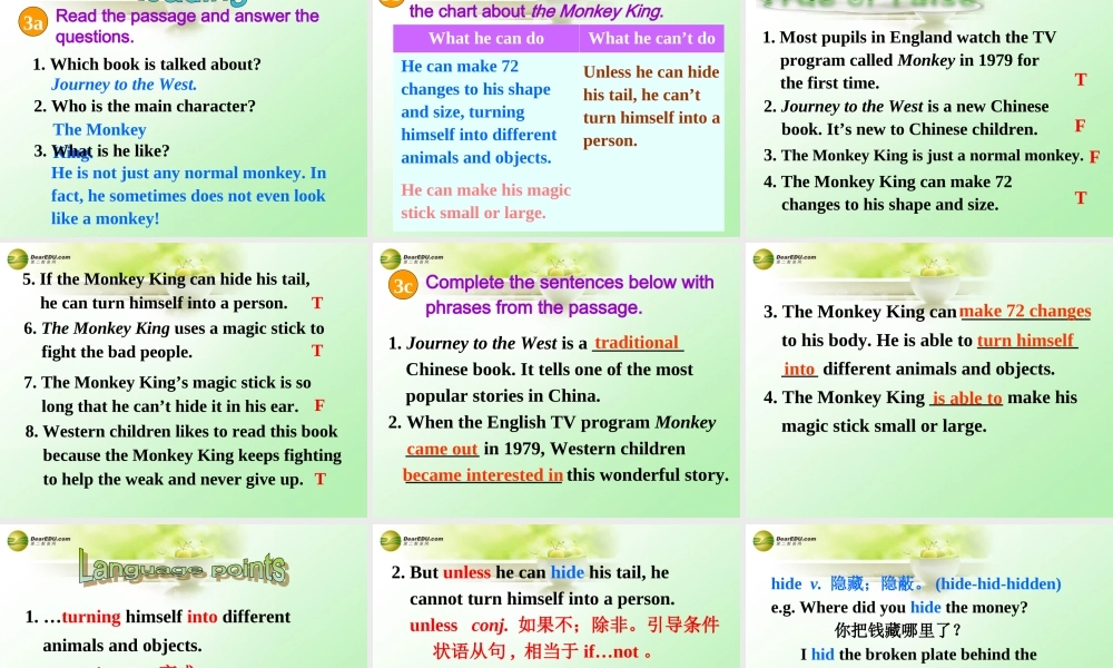 八年级英语下册 Unit 6 An old man tried to move the mountains Section A(3a-3c)精品课件 .ppt