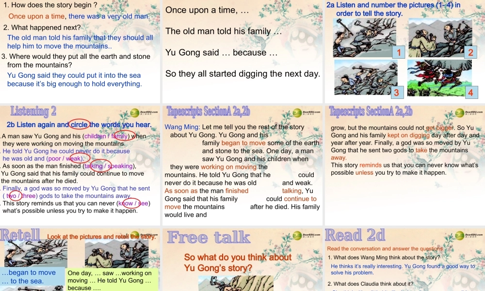 八年级英语下册 Unit 6 An old man tried to move the mountains课件1 .ppt