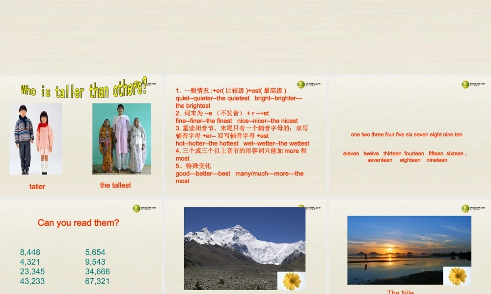 八年级英语下册 Unit 7 What’s the highest mountain in the world Period 1课件 .ppt