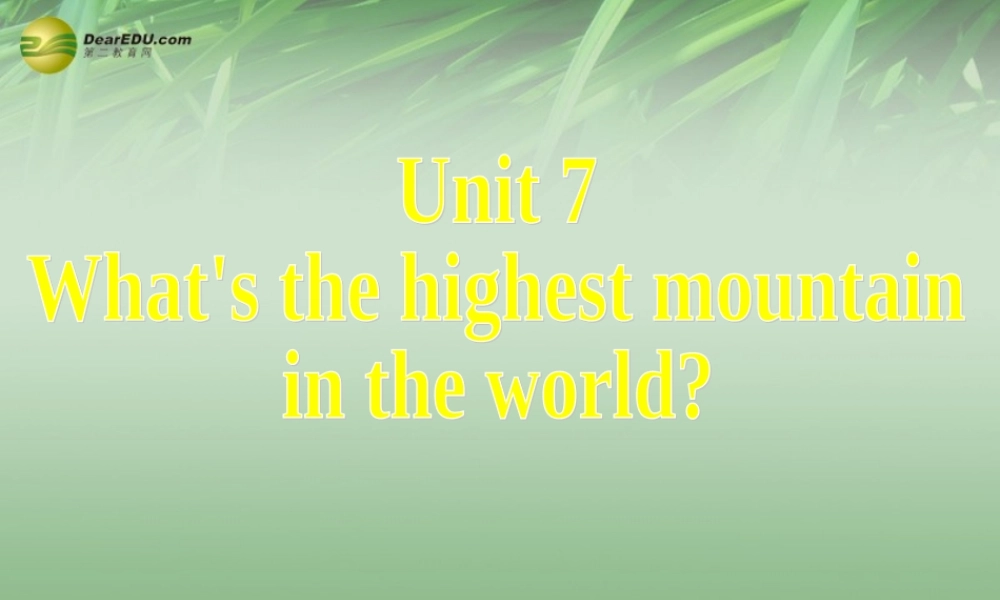 八年级英语下册 Unit 7 What’s the highest mountain in the world？Section A(Grammar Focus-4c)精品课件 .ppt