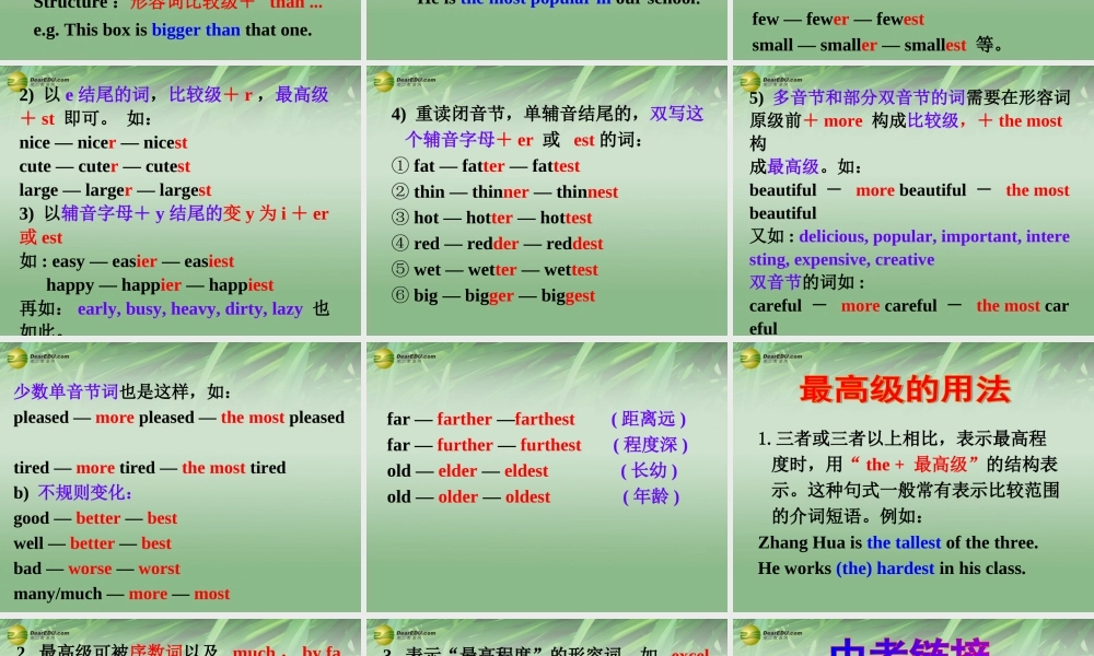 八年级英语下册 Unit 7 What’s the highest mountain in the world？Section A(Grammar Focus-4c)精品课件 .ppt