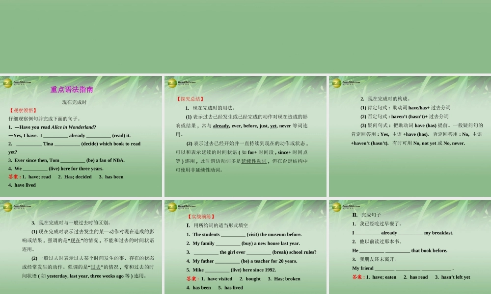 八年级英语下册 Unit 8 Have you read Treasure Island yet专题复习课件 .ppt