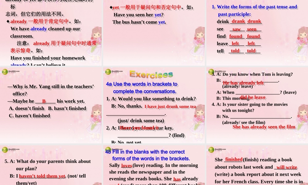八年级英语下册 Unit 8 Have you read Treasure Island yet？Section A(Grammar Focus-4c)精品课件 .ppt