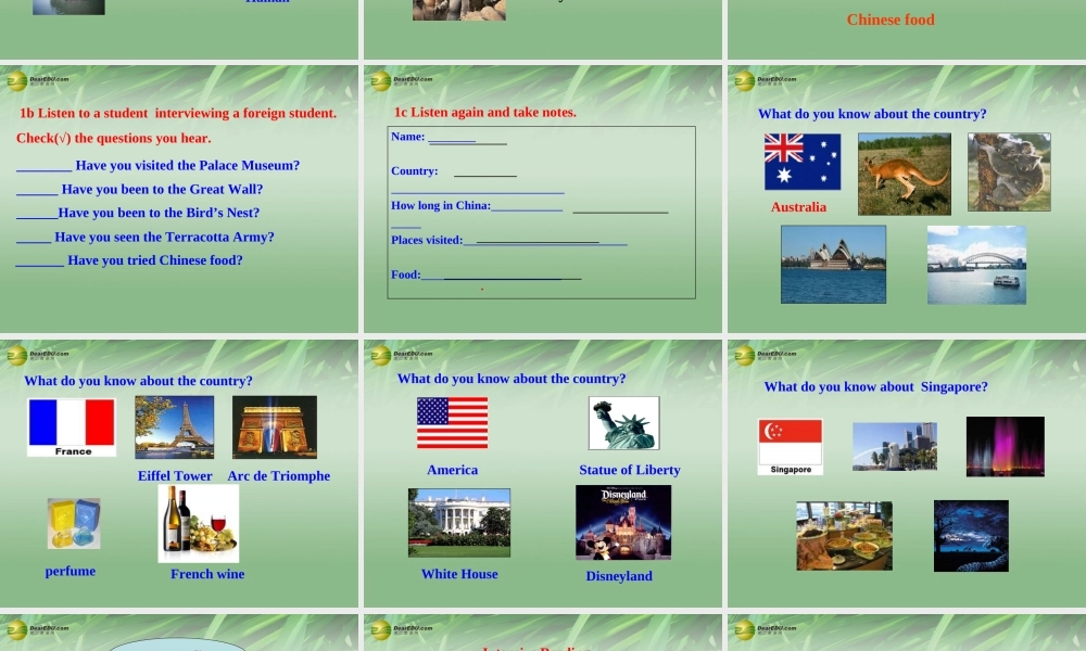 八年级英语下册 Unit 9 Have you ever been to a museum Section B课件 .ppt