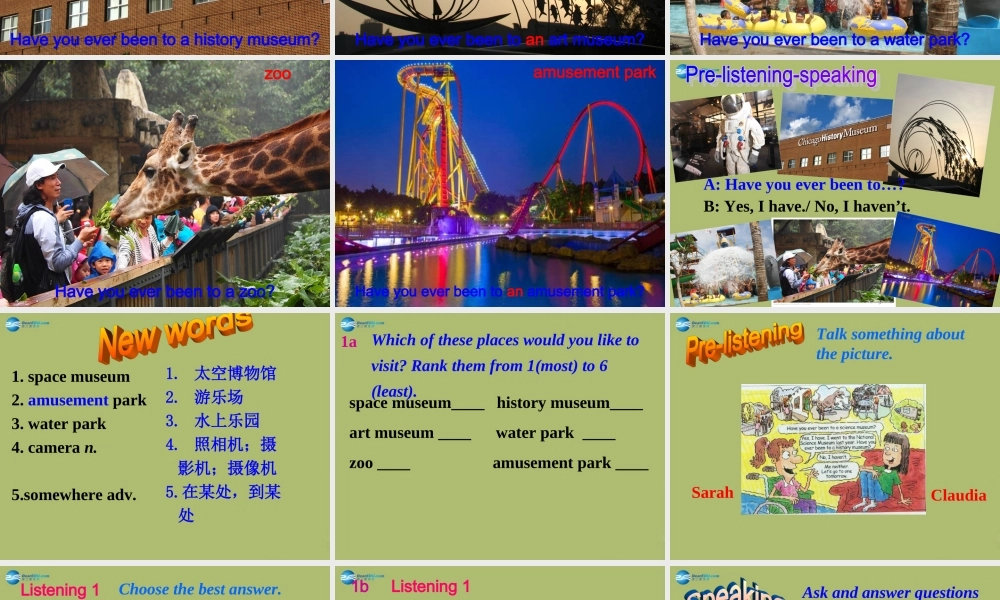 八年级英语下册 Unit 9 Have you ever been to a museum课件1 .ppt