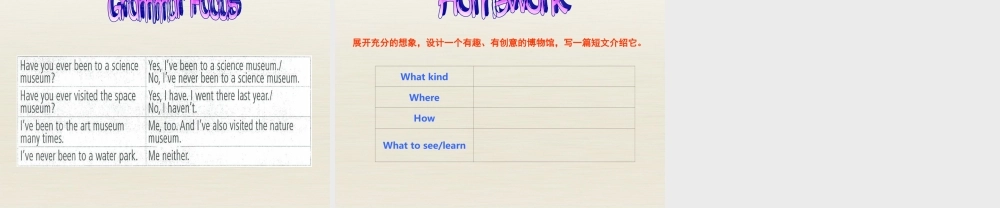 八年级英语下册 Unit 9 Have you ever been to a museum Period 2课件 .ppt