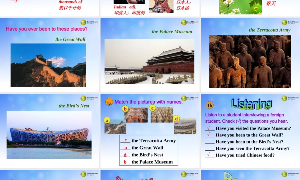 八年级英语下册 Unit 9 Have you ever been to an amusement？Section B(1a-2e)精品课件 .ppt