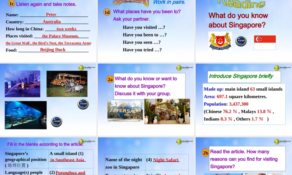 八年级英语下册 Unit 9 Have you ever been to an amusement？Section B(1a-2e)精品课件 .ppt