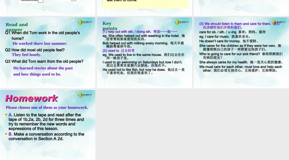 八年级英语下册《Unit 2 I’ll help to clean up the city parks》Section A 1a-2d课件 .ppt