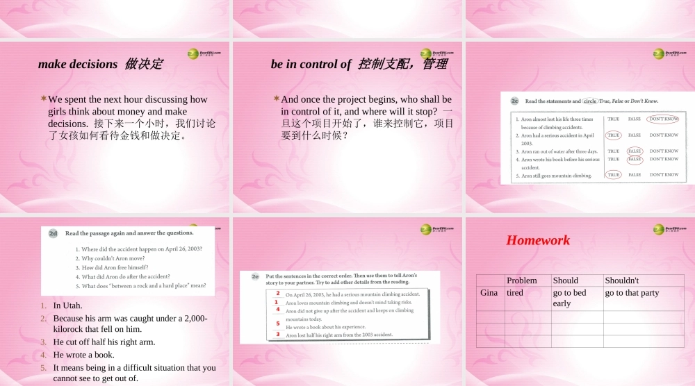 八年级英语下册《Unit 1 What’s the matter？》Section B 1a-2e课件 .ppt