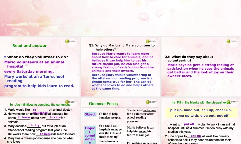 八年级英语下册《Unit 2 I’ll help to clean up the city parks》Section A 3a-4c（含Grammar Focus）课件 .ppt