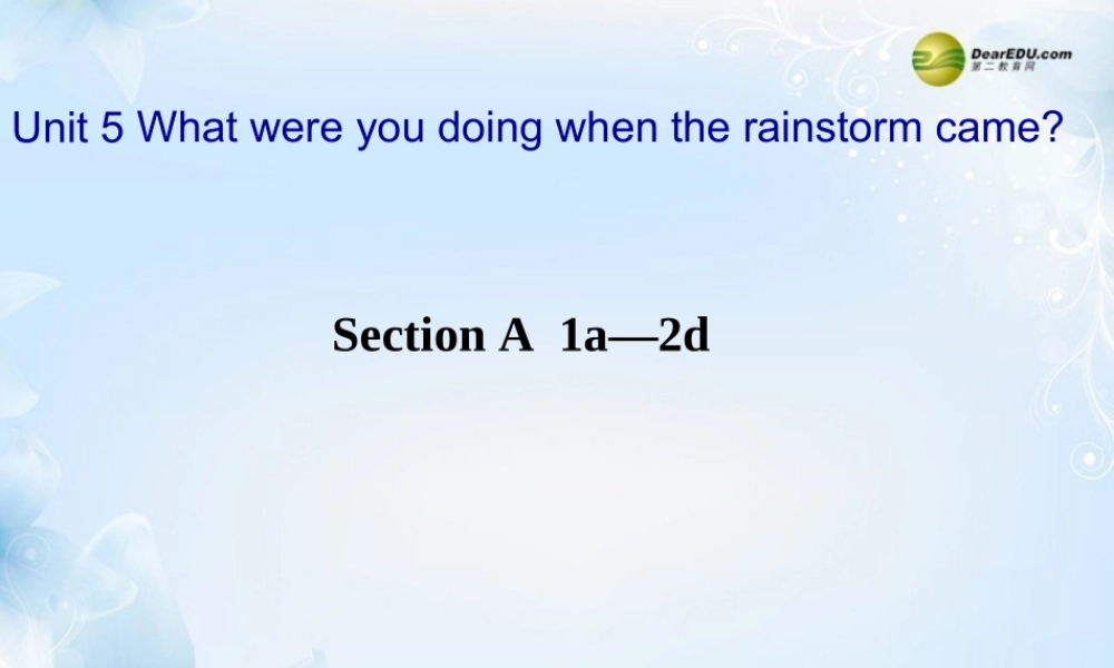 八年级英语下册《Unit 5 What were you doing when the rainstorm came？》Section A 1a-2d课件 （新版）人教新目标版.ppt