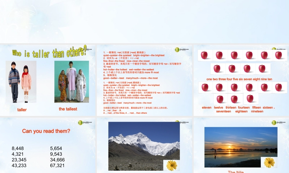 八年级英语下册《Unit 7 What’s the highest mountain in the world？》Section A 1a-2d课件 .ppt