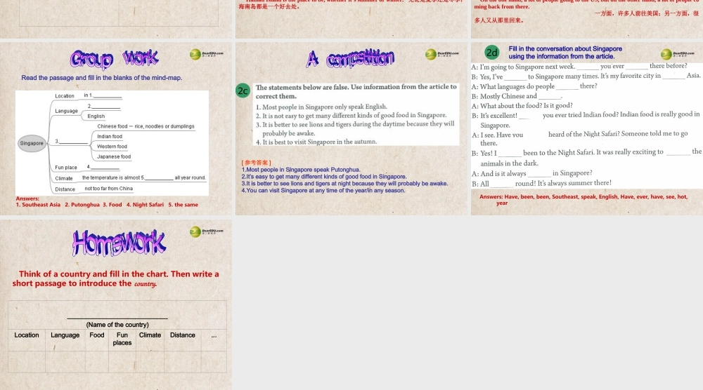 八年级英语下册《Unit 9 Have you ever been to a museum？》Section B 1a-2e课件 .ppt