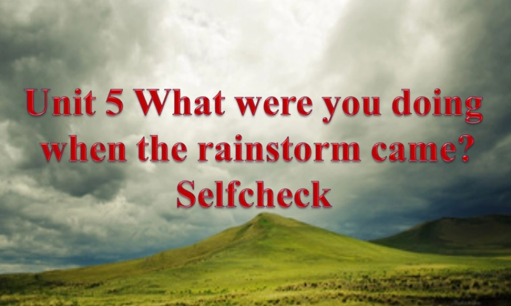 四川省自贡市汇东实验学校八年级英语下册 Unit 5 What were you doing when the rainstorm came（第3课时）课件 .ppt